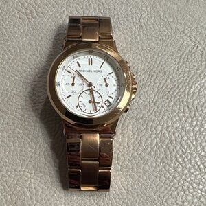 Michael Kors Gold and White Women's Watch